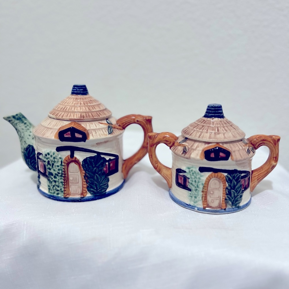 Occupied Japan Cottageware 2 Pc Tea Set
